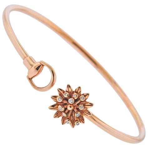 gucci flower bracelet gold|gold gucci bracelet for women.